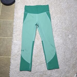 Under Armour S Green HeatGear Ankle Crop Leggings Compression